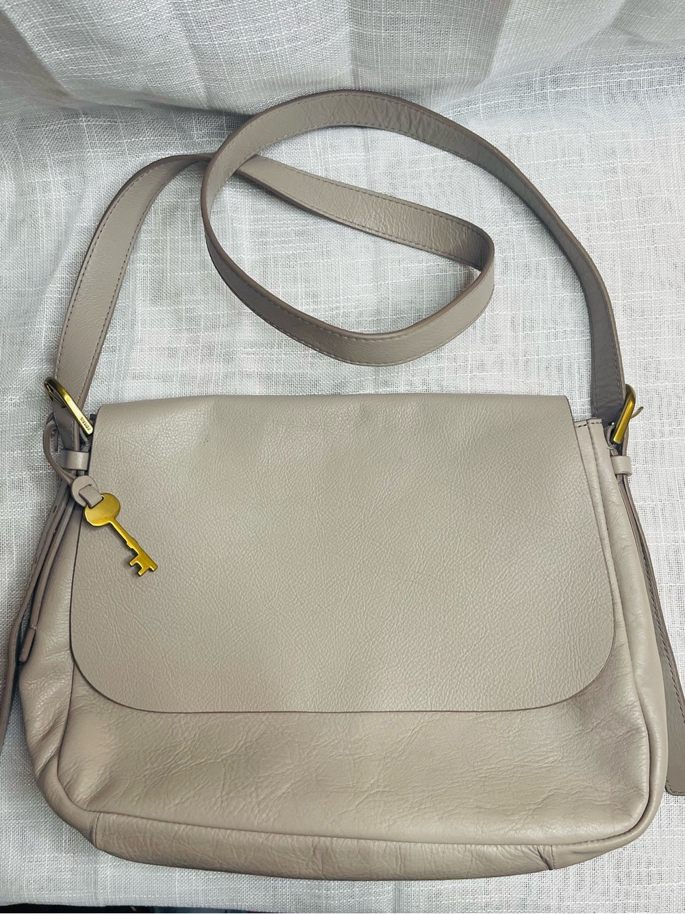 Fossil Harper Leather Large Crossbody Bag in Graystone Lesther